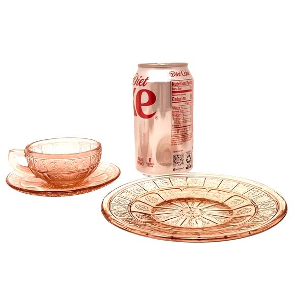 Jeanette Glass Junior Pretty Polly Children's Dinner Party Dish Set COMPLETE - Picture 4 of 13